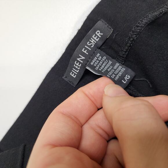 Eileen Fisher Womens System Viscose Jersey Easy Size Large Black Ankle Slouchy - Picture 7 of 12